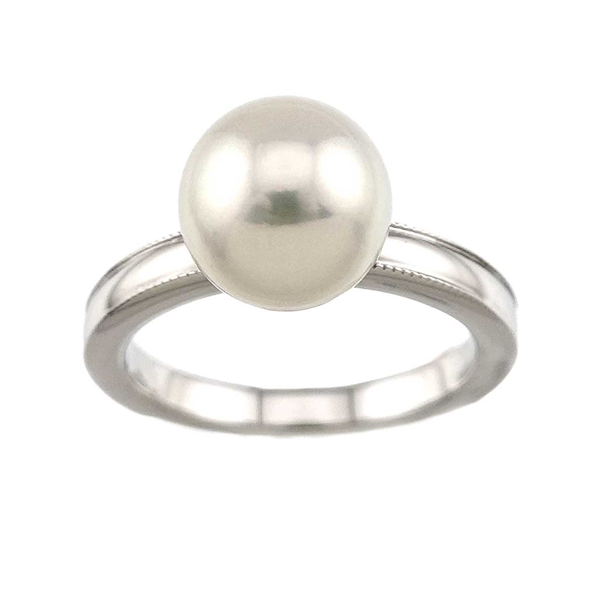 Akoya Pearl 8.0mm Ring 18K White Gold size3.25(US)