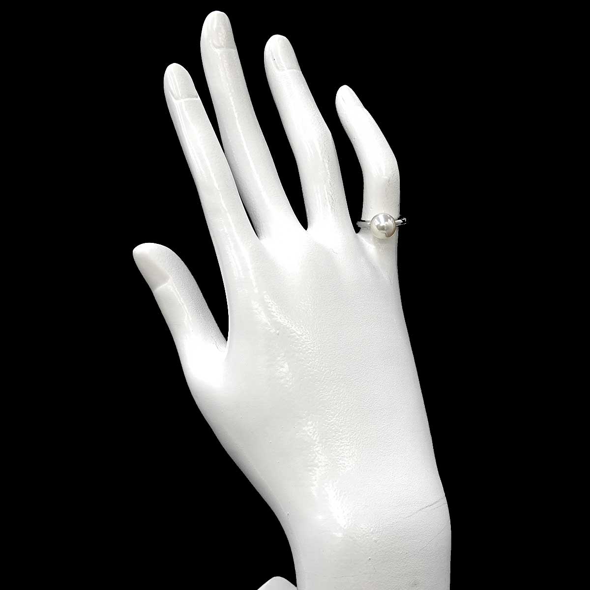 Akoya Pearl 8.0mm Ring 18K White Gold size3.25(US)
