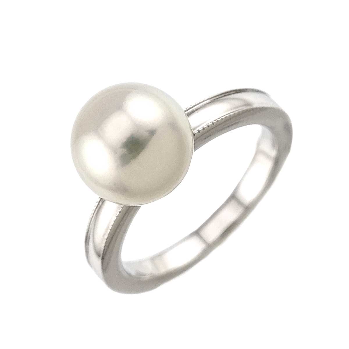 Akoya Pearl 8.0mm Ring 18K White Gold size3.25(US)