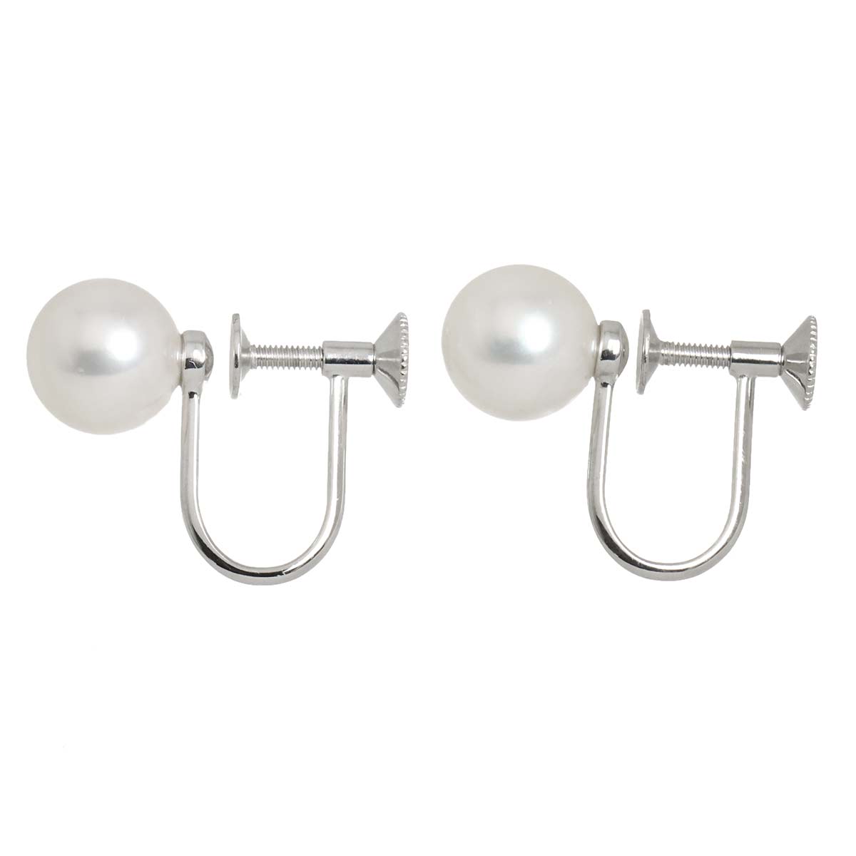 Akoya Pearl 7.2mm Earrings 18K WG 750