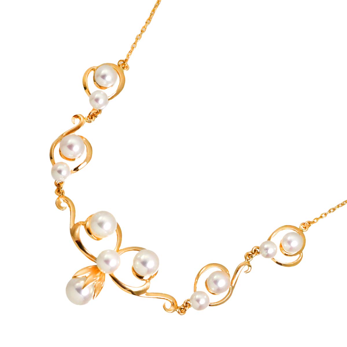 Akoya Pearl 7.1-4.5mm Necklace 18K PG 750