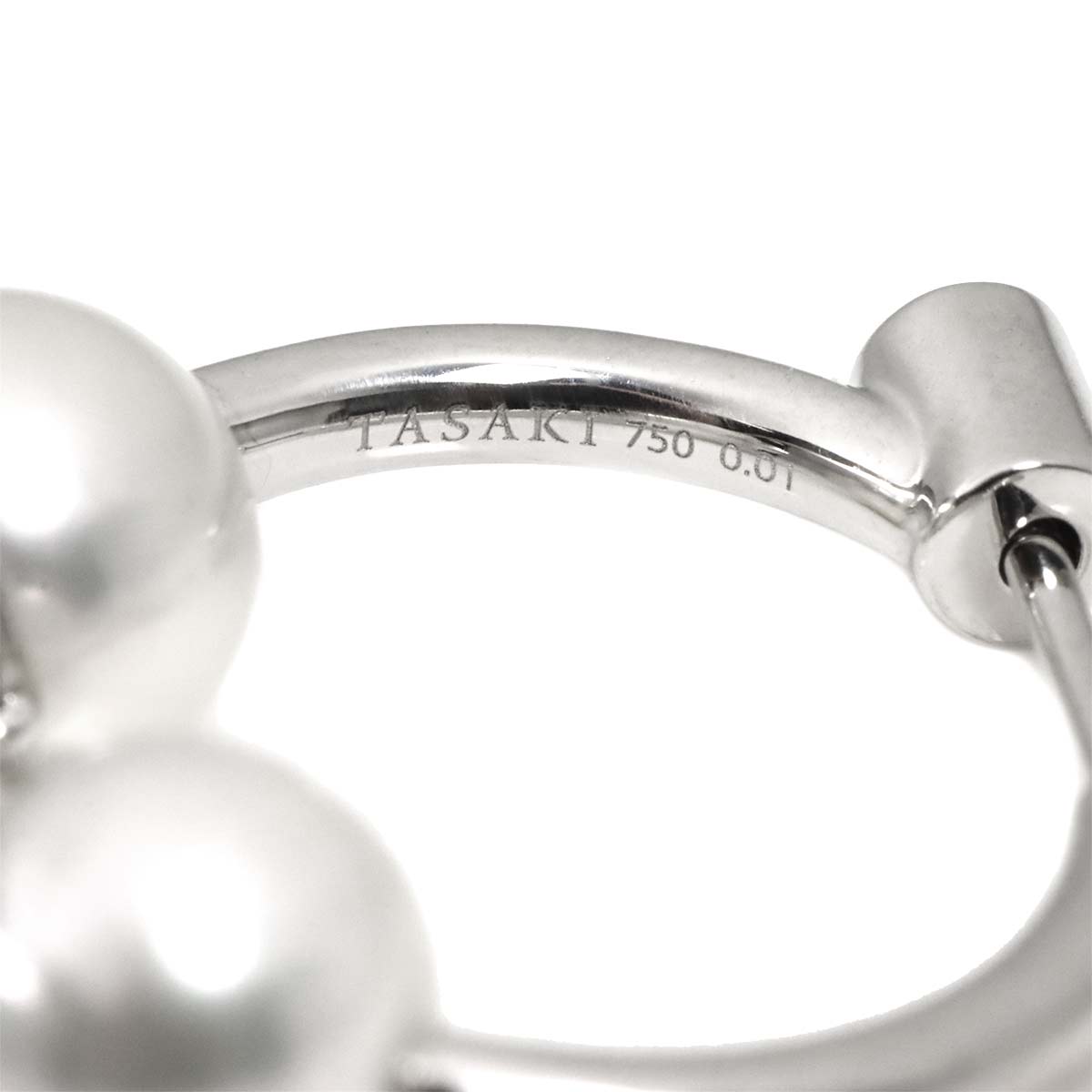 Akoya Pearl Diamond 0.01ctx4 Earrings Pierced 18K WG 750