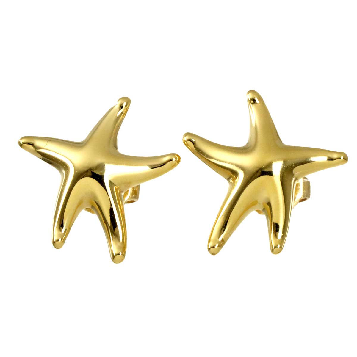 Starfish Earrings Pierced 18K Yellow Gold 750