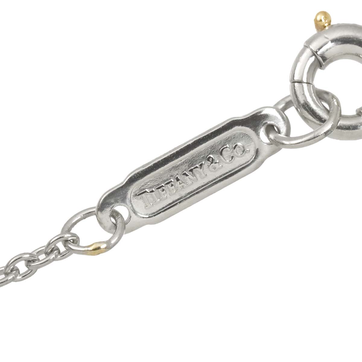 Oval Key Diamond Long Necklace Platinum