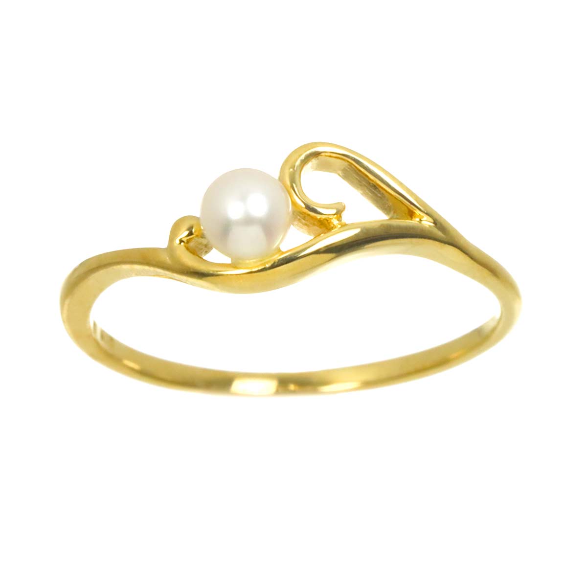 Baby Pearl 3.6mm Diamond Ring 18K YG 750 size5.25-5.5(US)