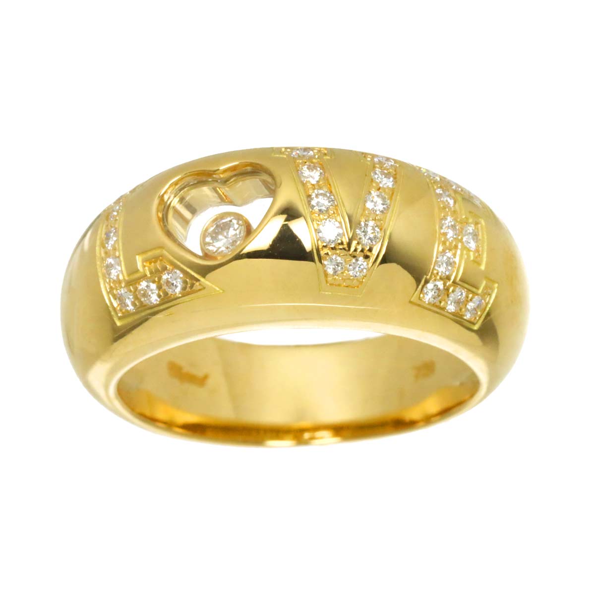 Happy Diamond LOVE Ring 18K YG 750 Size6.25-6.5(US)