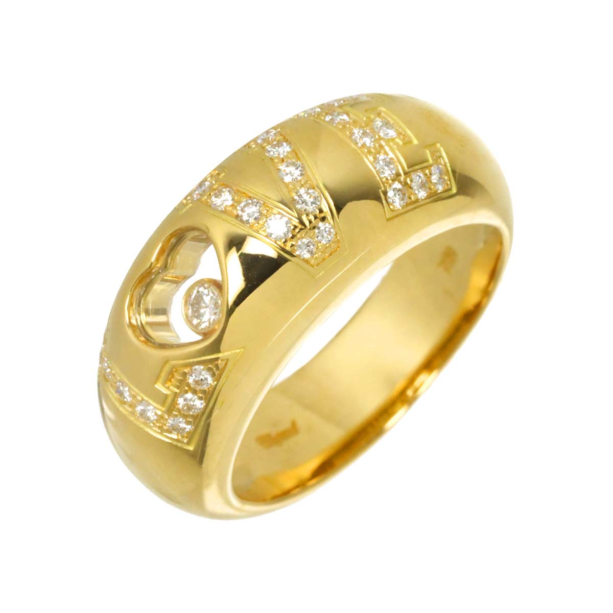 Happy Diamond LOVE Ring 18K YG 750 Size6.25-6.5(US)