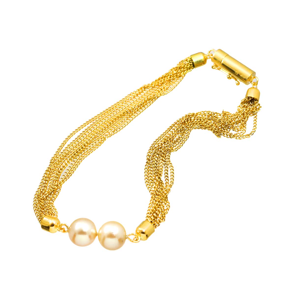 Akoya Pearl 6.8mm Necklace Bracelet 18K YG 750