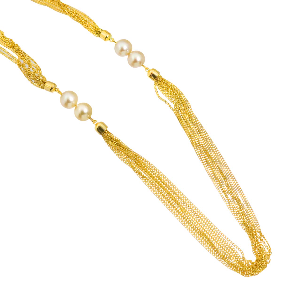 Akoya Pearl 6.8mm Necklace Bracelet 18K YG 750