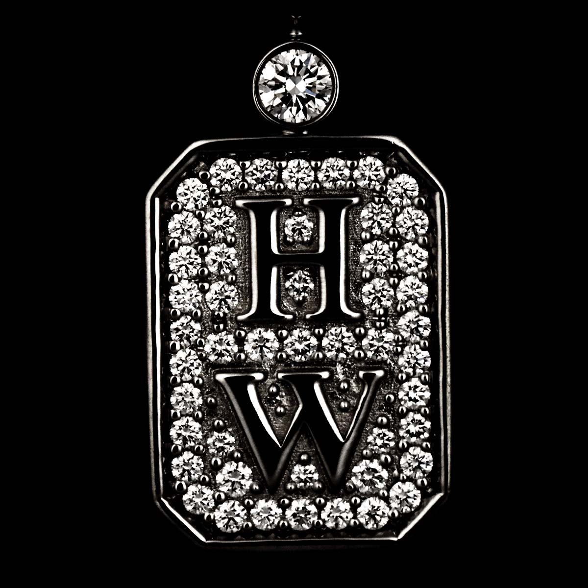 HW Logo Diamond Necklace Pt