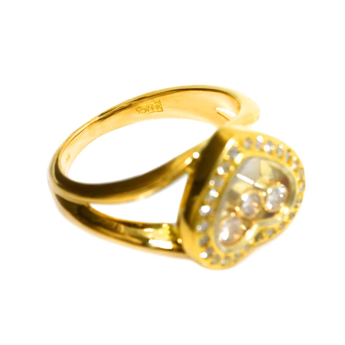 Happy Diamond Ring 18K YG 750 Size4(US)