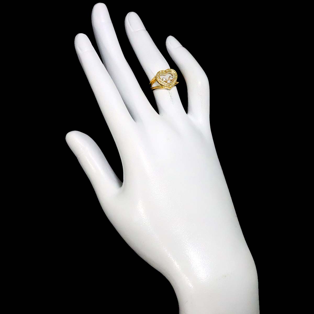 Happy Diamond Ring 18K YG 750 Size4(US)
