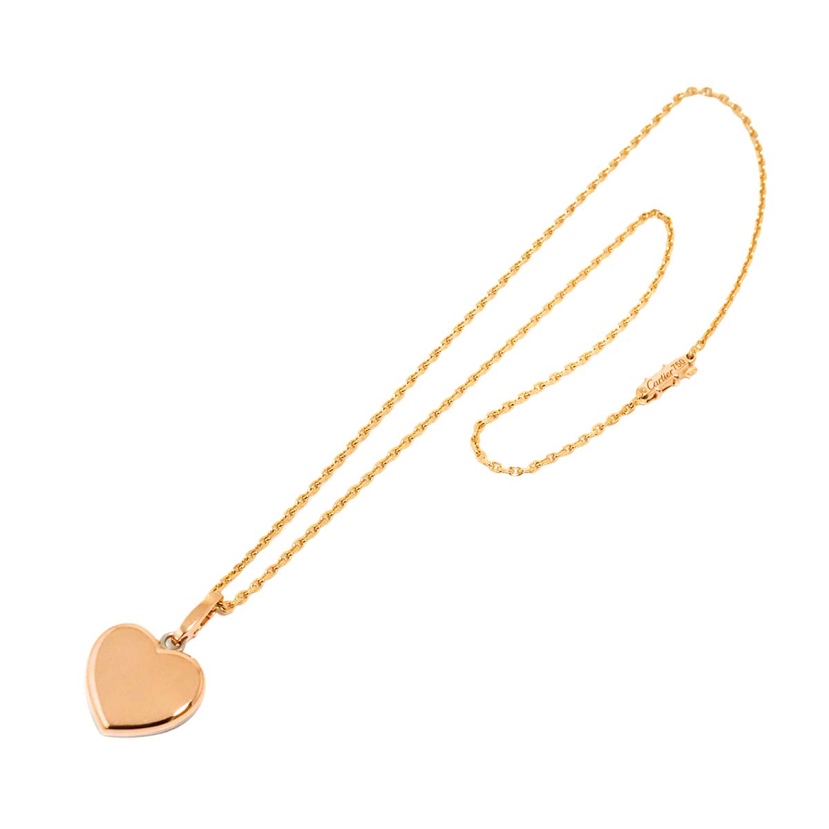 Double Heart Necklace 18K PG WG 750