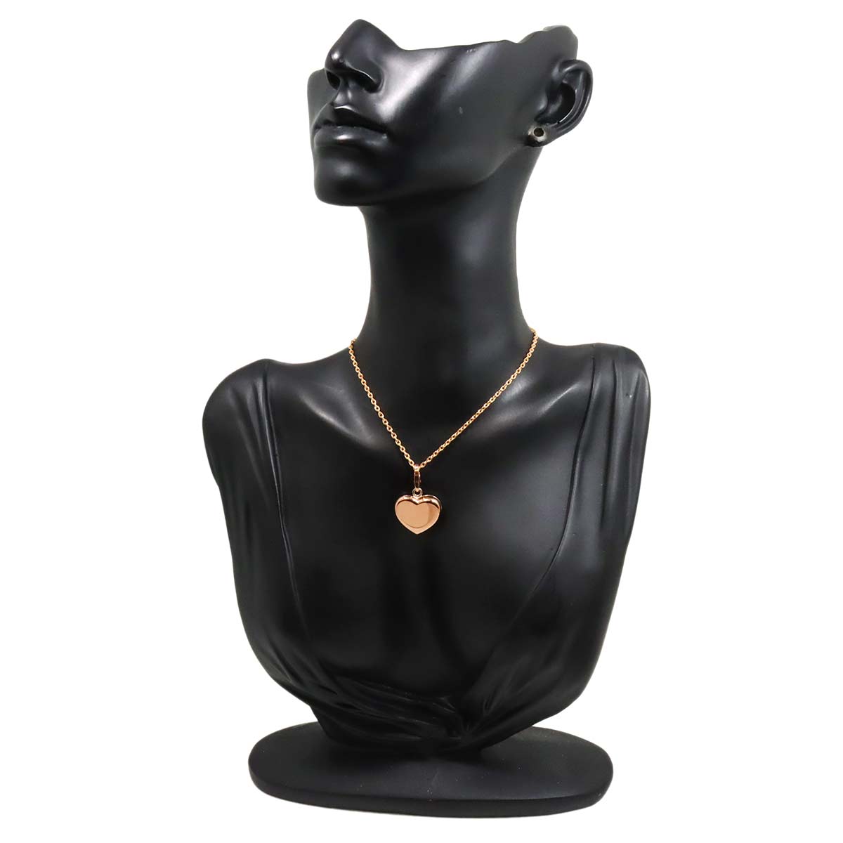 Double Heart Necklace 18K PG WG 750
