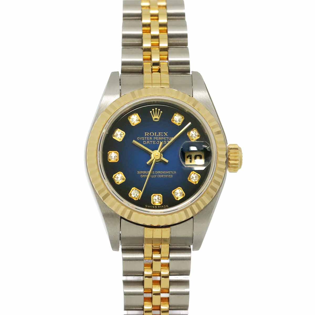 Datejust 179173G Serial Y 750 YG 10P Diamond Blue Dial