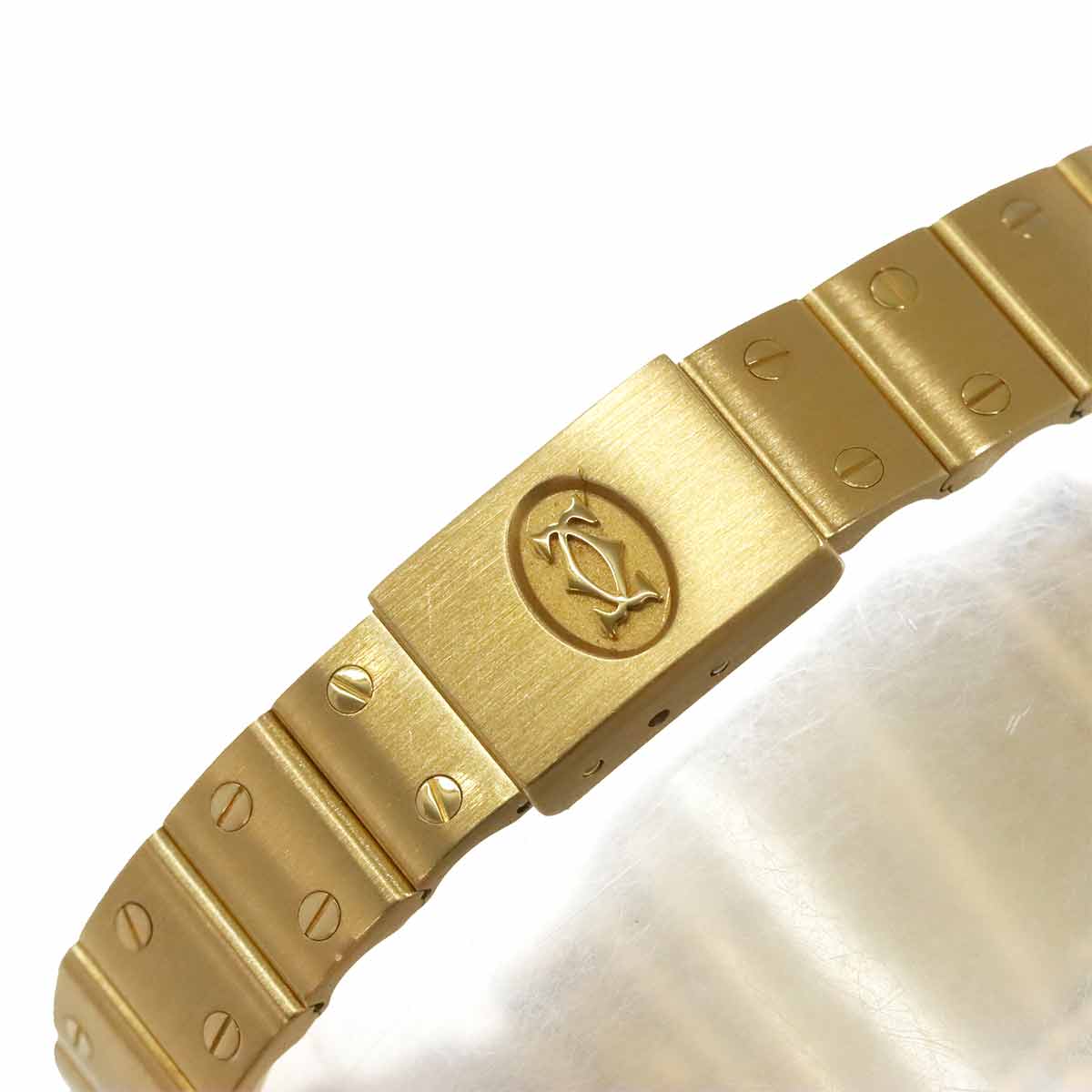 Santos Galbee Moon phase W20006C5 750 YG Silver Dial Ladies