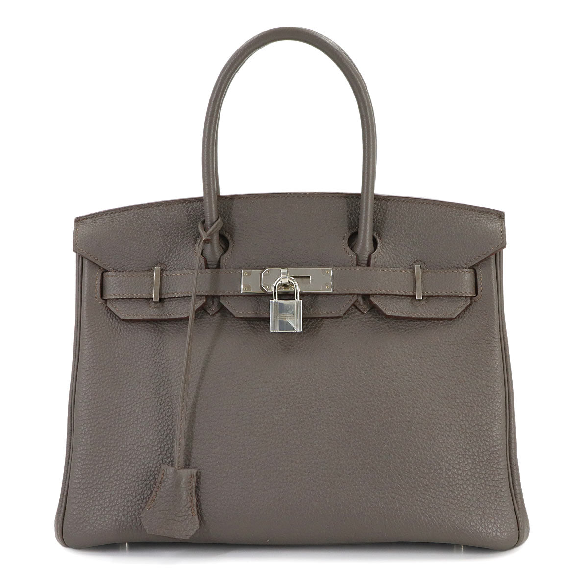 Birkin 30 Veau Togo Etain Hand Bag Grey Purse