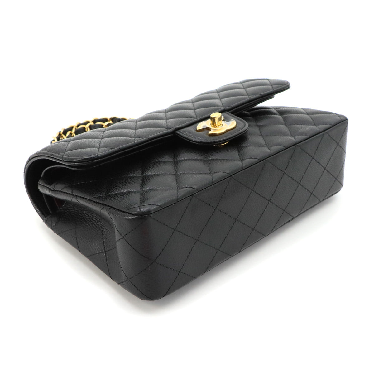 Matelasse 23 Chain Shoulder Bag Leather Black A01113