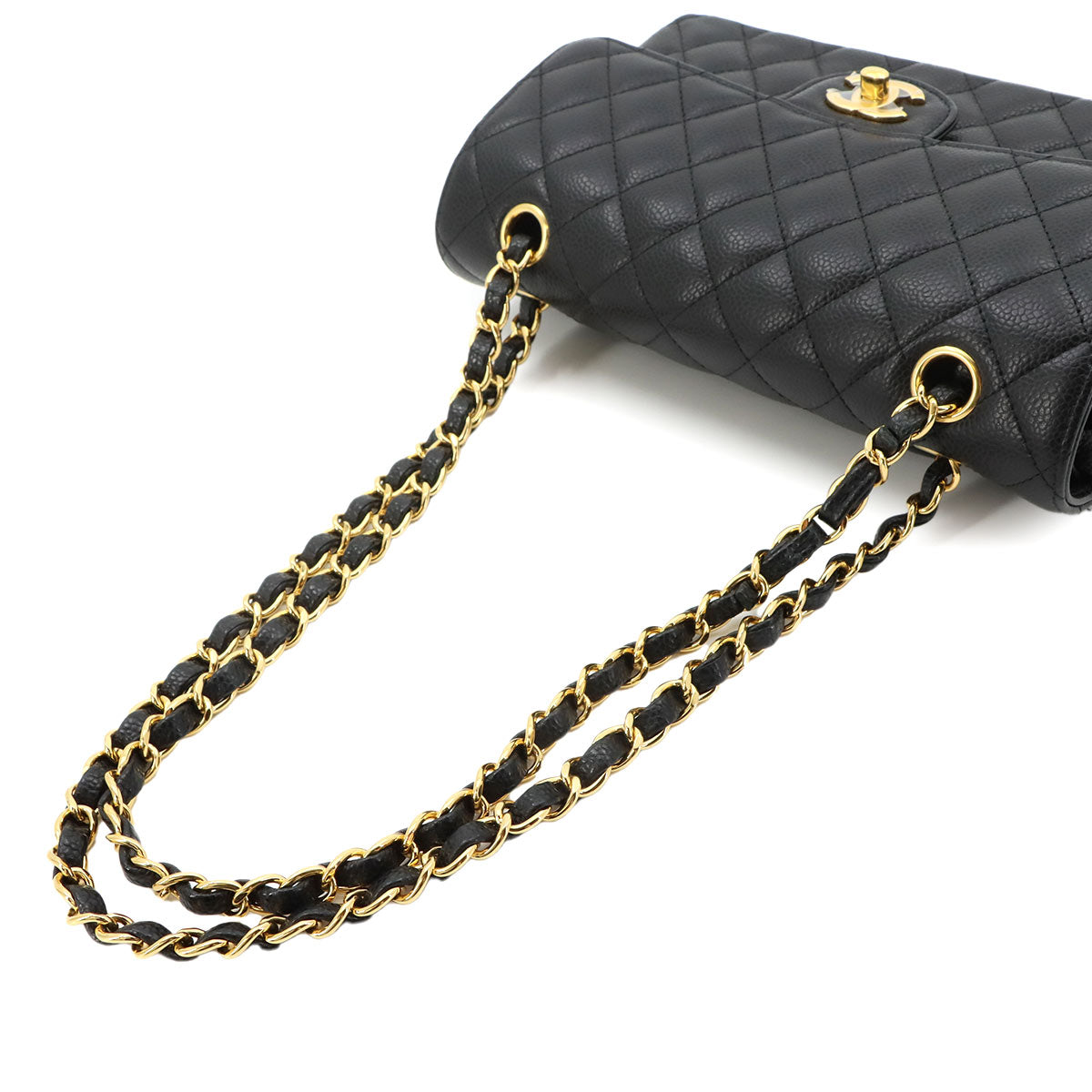 Matelasse 23 Chain Shoulder Bag Leather Black A01113