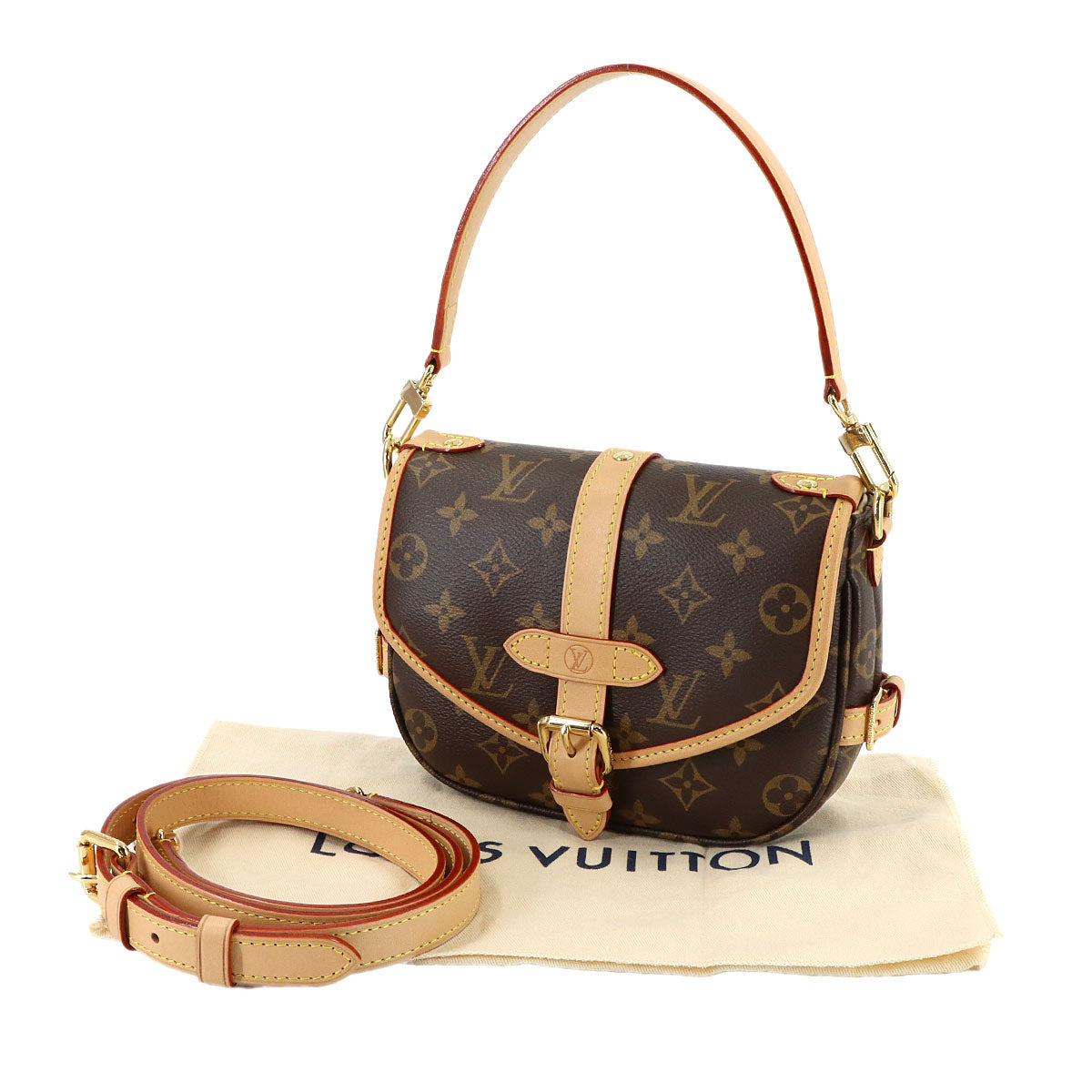 Monogram Saumur BB 2way Hand Shoulder Bag Brown M46740