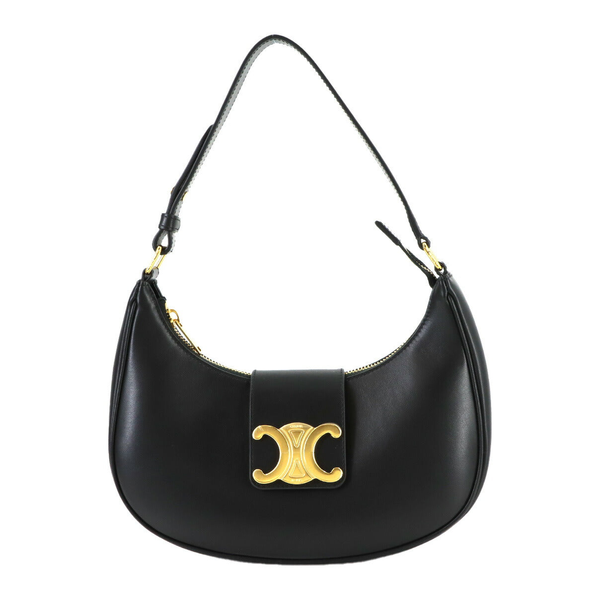 Triomphe Medium Ava Shoulder Bag Leather Black 114493DGQ