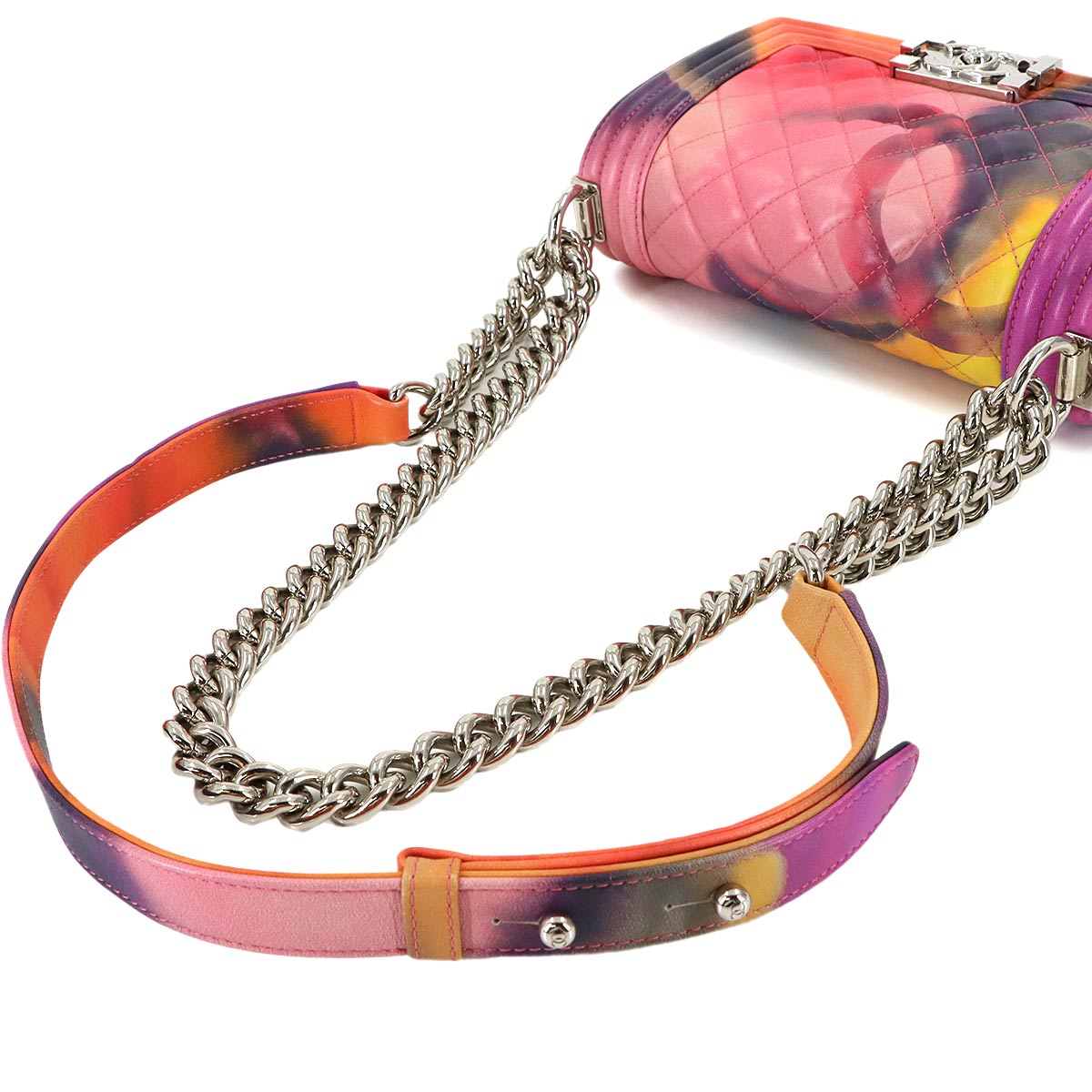 BOY CHANEL Small Flower Power Chain Shoulder Bag Leather