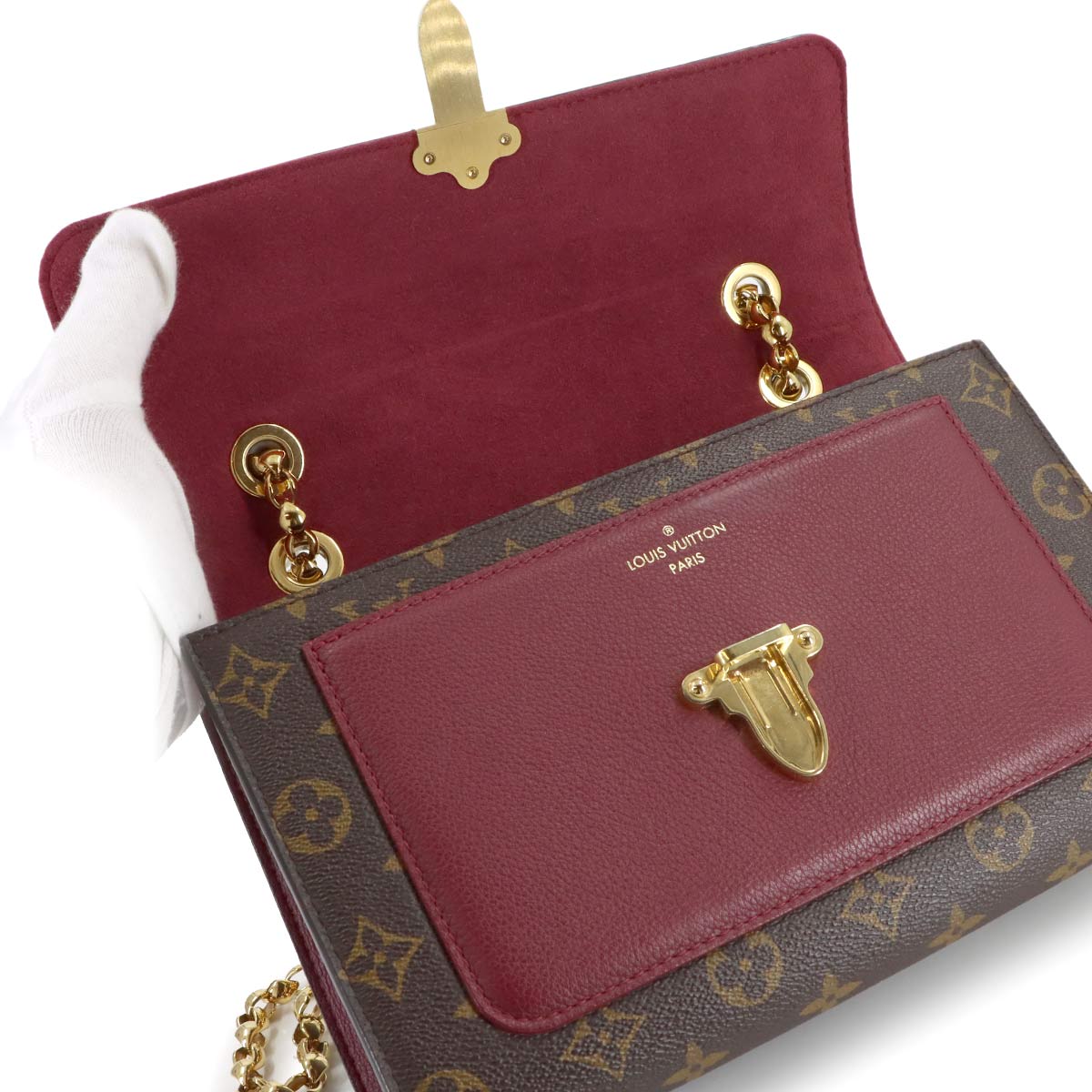 Monogram Victoire Shoulder Bag Leather Bordeaux M41732