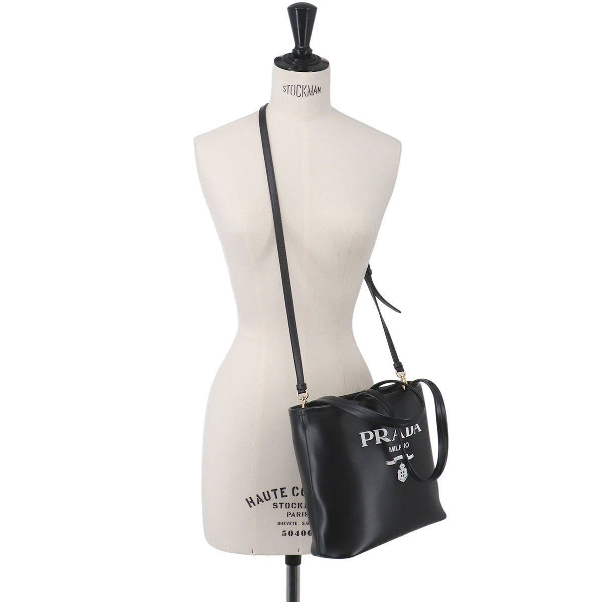 2way Tote Shoulder Bag Leather Nero Black 1BG507 Purse