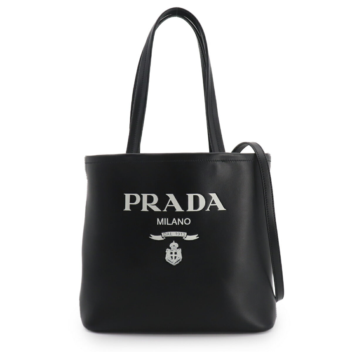 2way Tote Shoulder Bag Leather Nero Black 1BG507 Purse