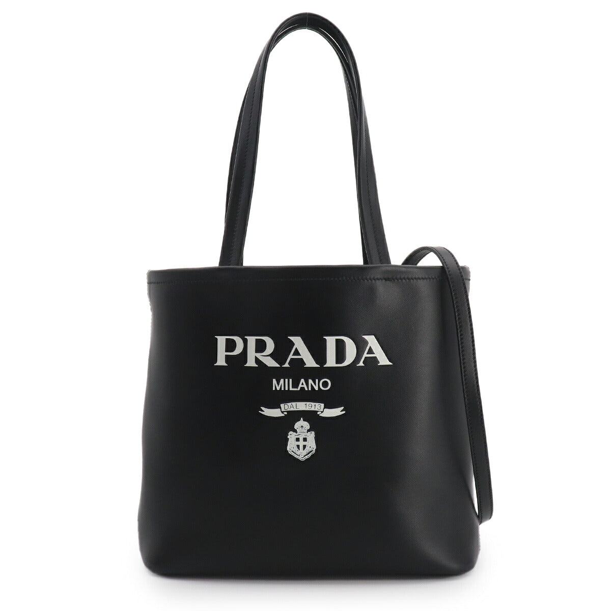 2way Tote Shoulder Bag Leather Nero Black 1BG507 Purse