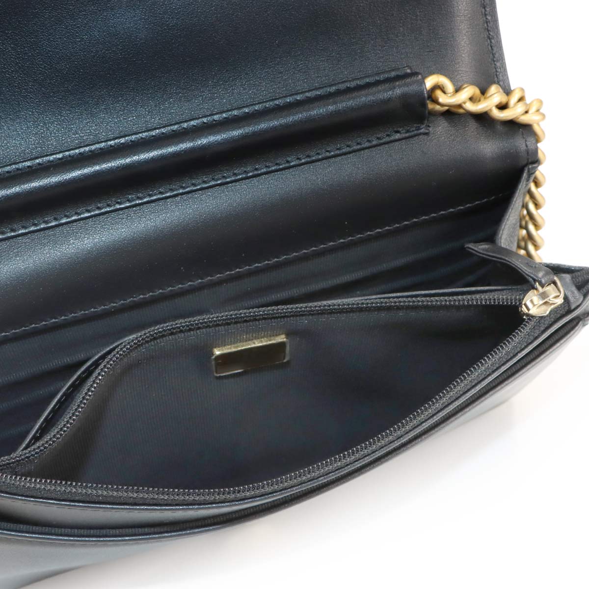 Boychanel Chain Long Wallet Leather Black AP1117 Purse