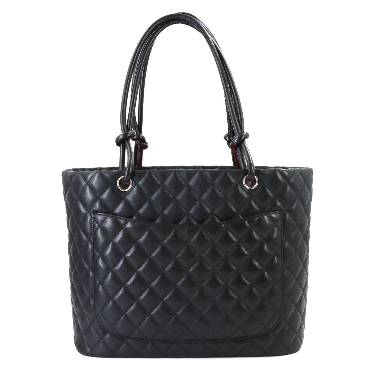 Cambon Line Large Tote Bag Leather Enamel Black A25169 Purse