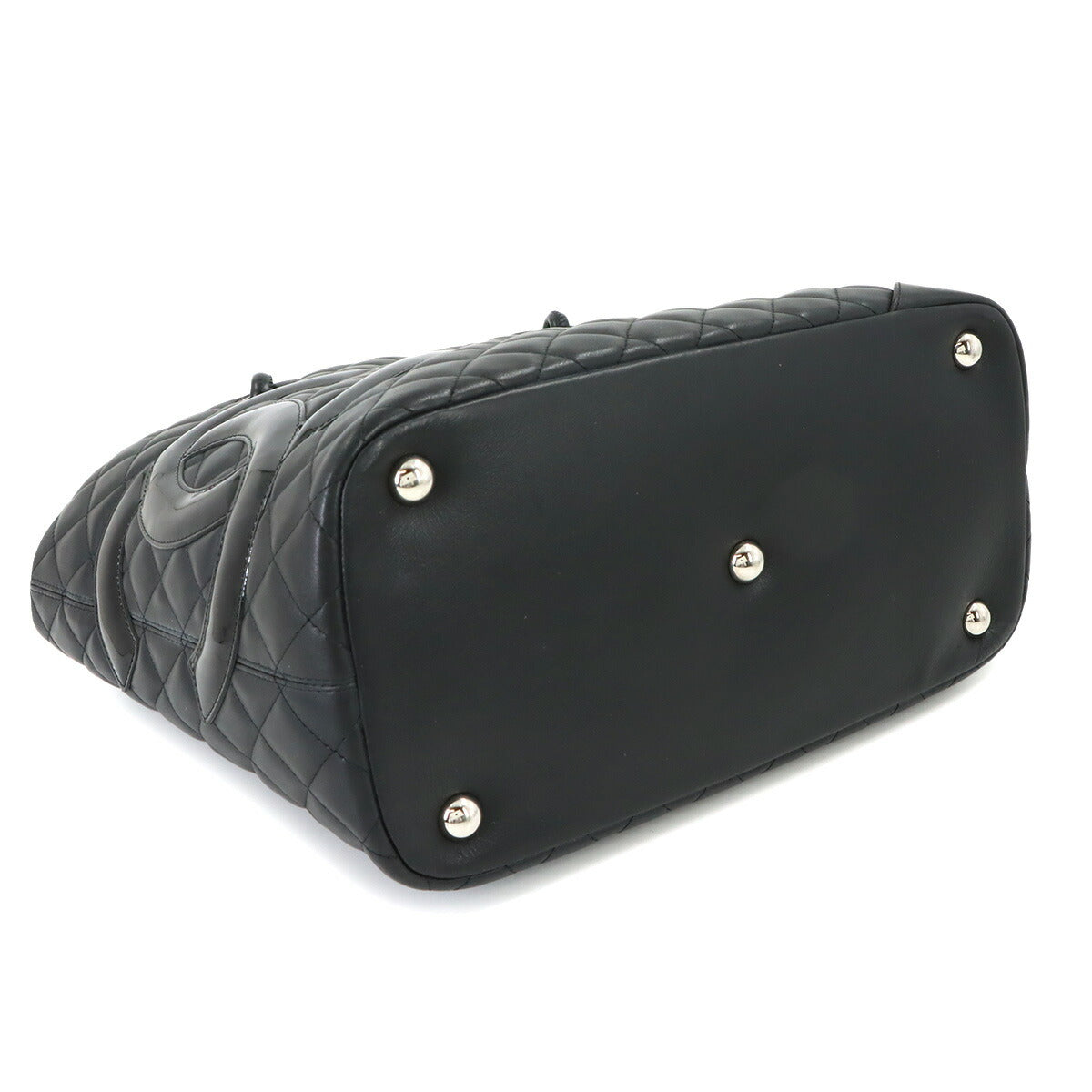 Cambon Line Large Tote Bag Leather Enamel Black A25169 Purse