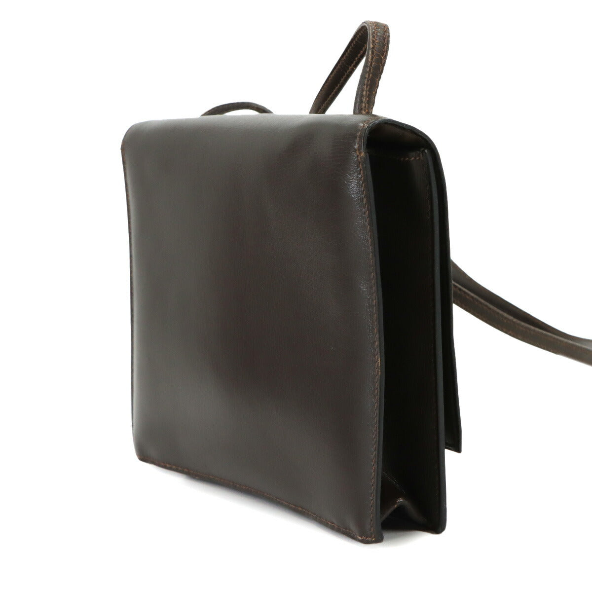 Ring2 Shoulder Bag Box calf Brown Vintage Purse