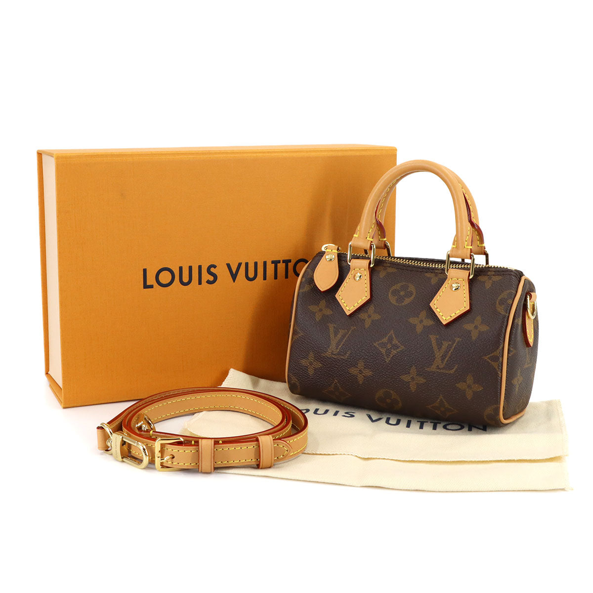 Monogram Nano Speedy 2way Hand Shoulder Bag Brown M81085