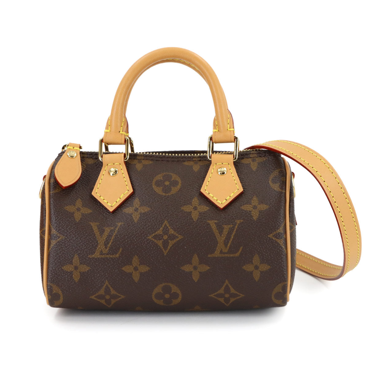 Monogram Nano Speedy 2way Hand Shoulder Bag Brown M81085
