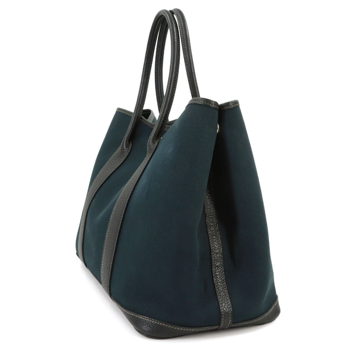 Garden Party PM Tote Bag Toile Officier Leather Navy