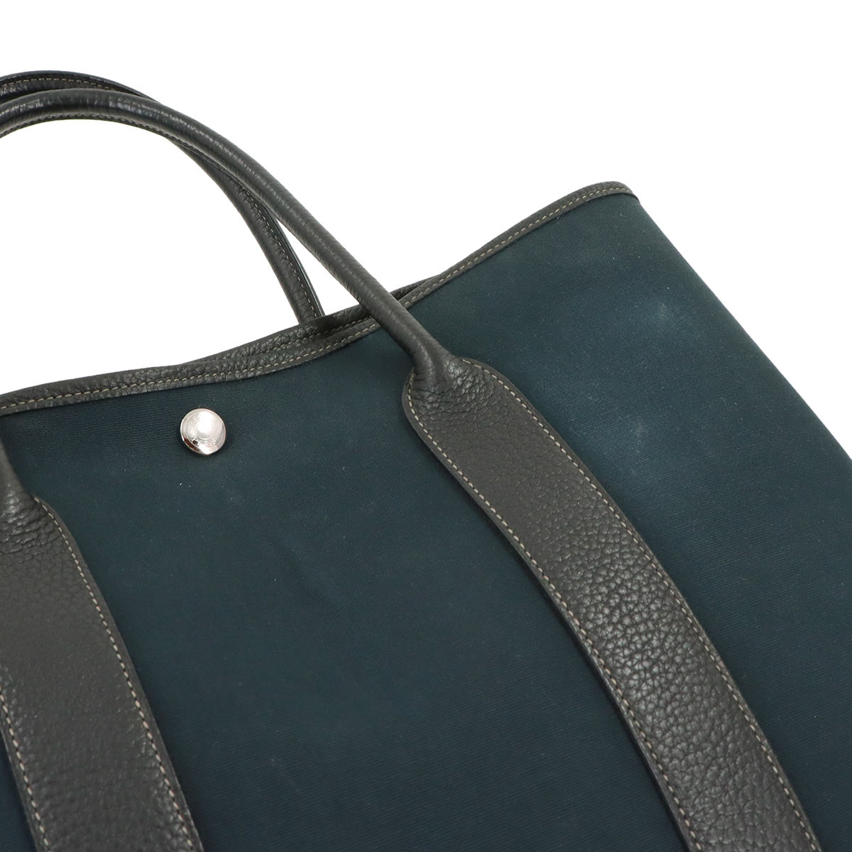 Garden Party PM Tote Bag Toile Officier Leather Navy