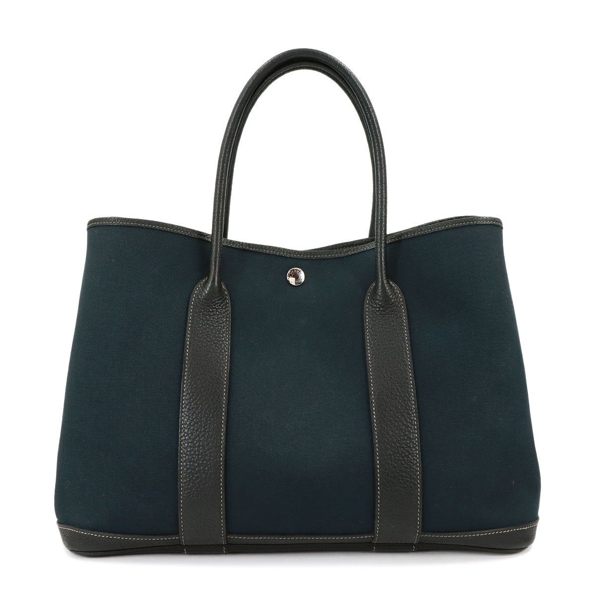 Garden Party PM Tote Bag Toile Officier Leather Navy