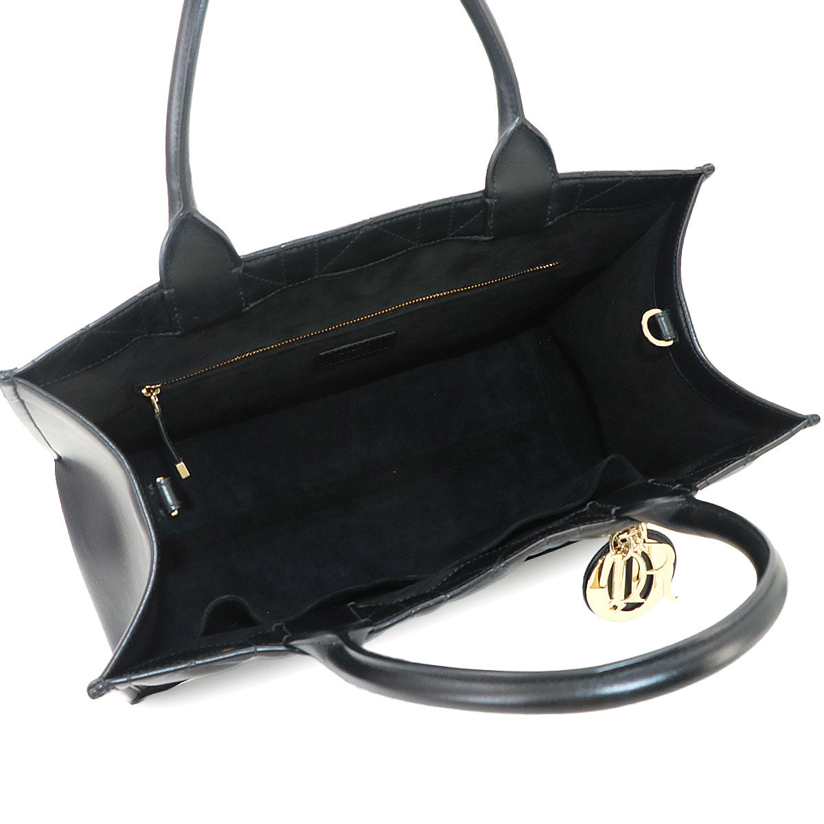 Macrocannage Book Tote Shoulder Medium Bag Leather Black