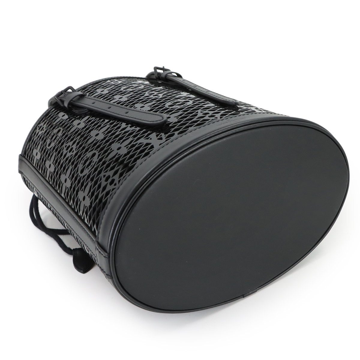 Monogram Lace Bucket PM Tote Bag Leather Black M20352