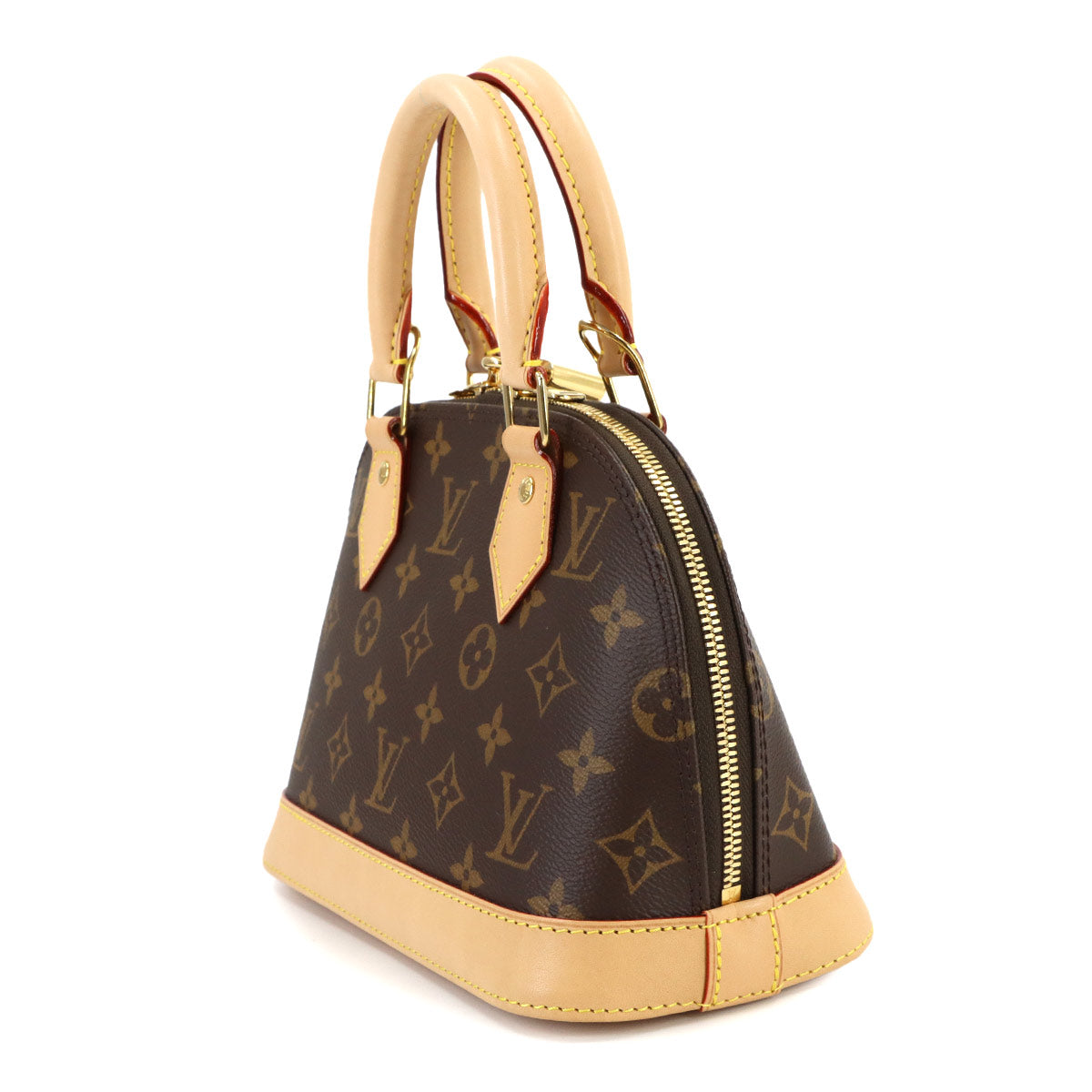 Monogram Alma BB Hand Shoulder Bag Leather Brown M46990