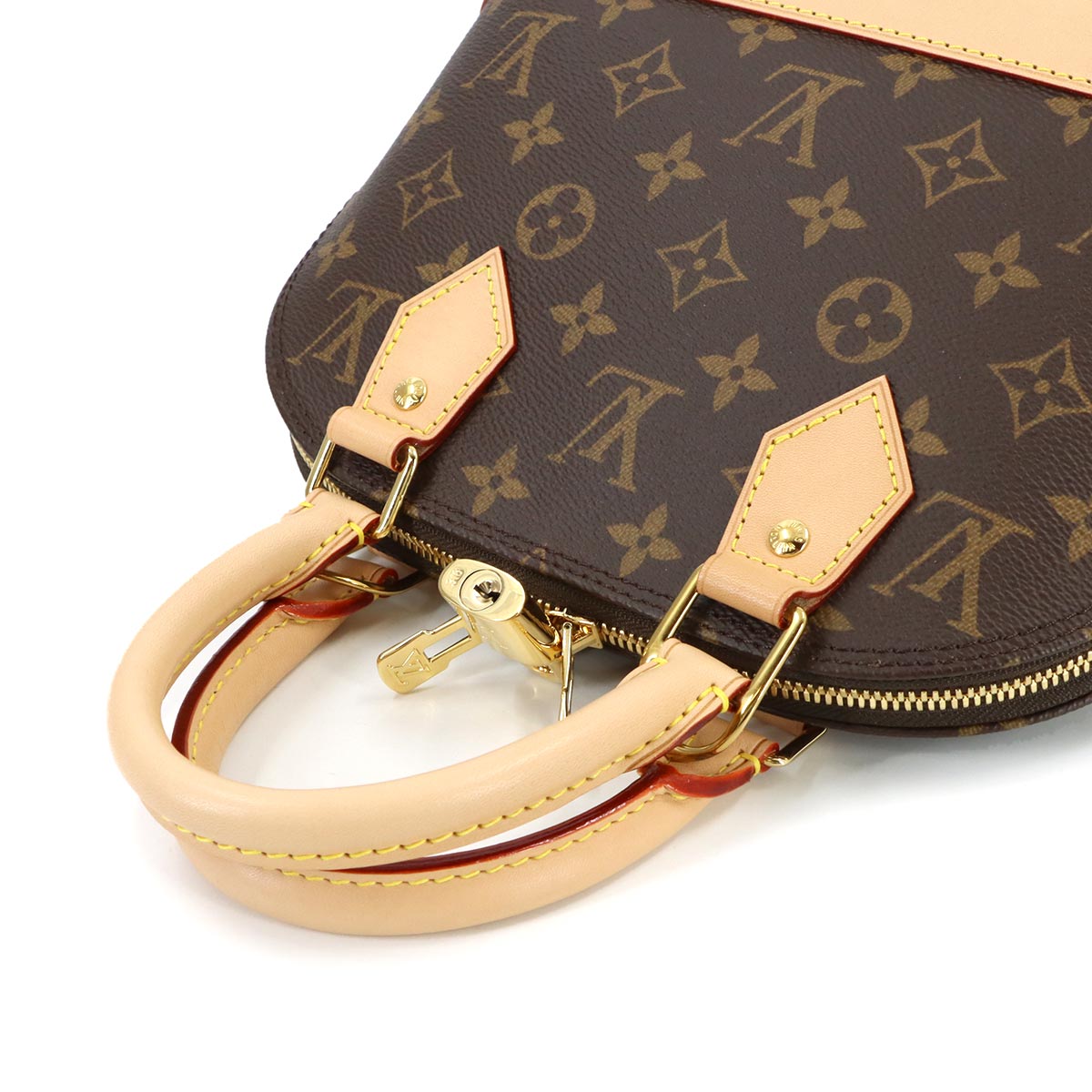 Monogram Alma BB Hand Shoulder Bag Leather Brown M46990