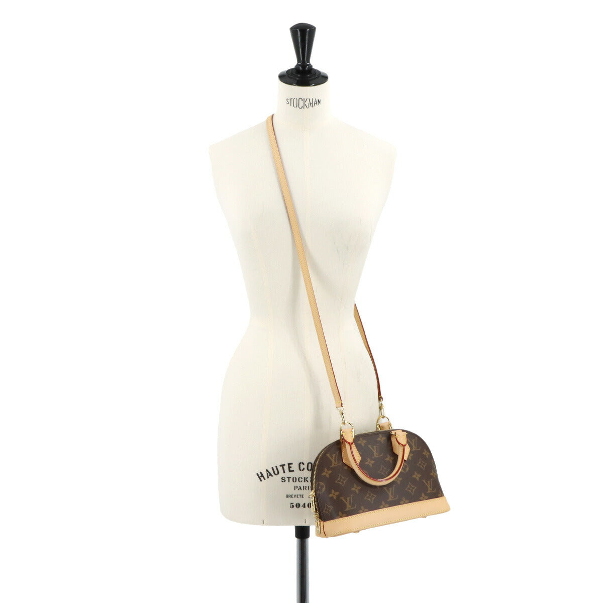 Monogram Alma BB Hand Shoulder Bag Leather Brown M46990