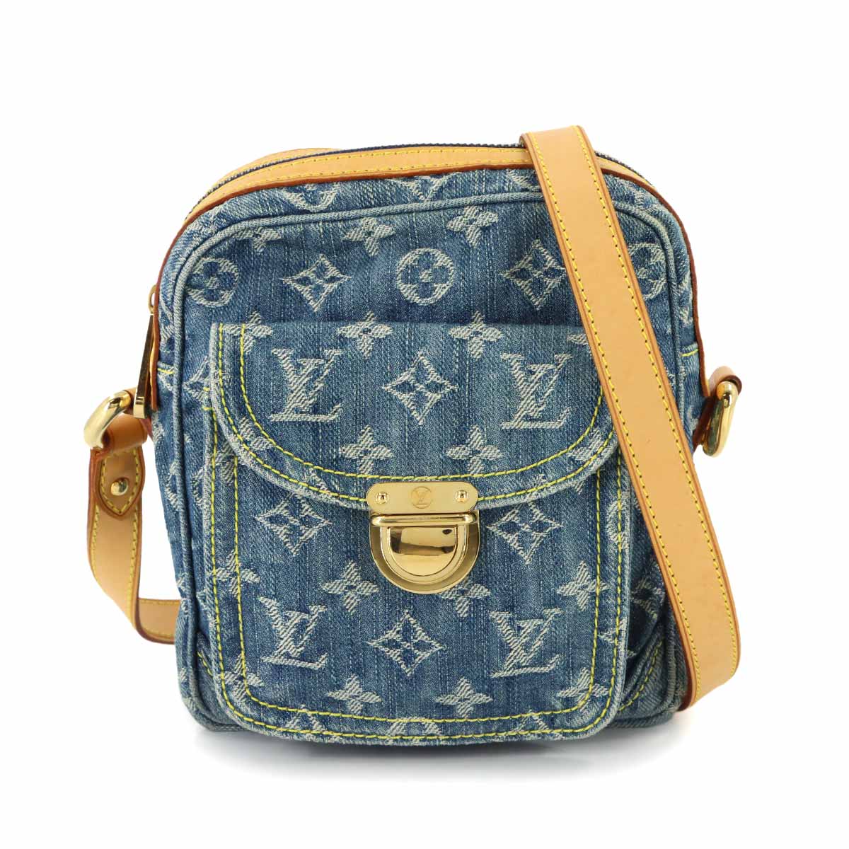 Monogram Denim Camera Bag Shoulder Bag Blue M95348 Purse