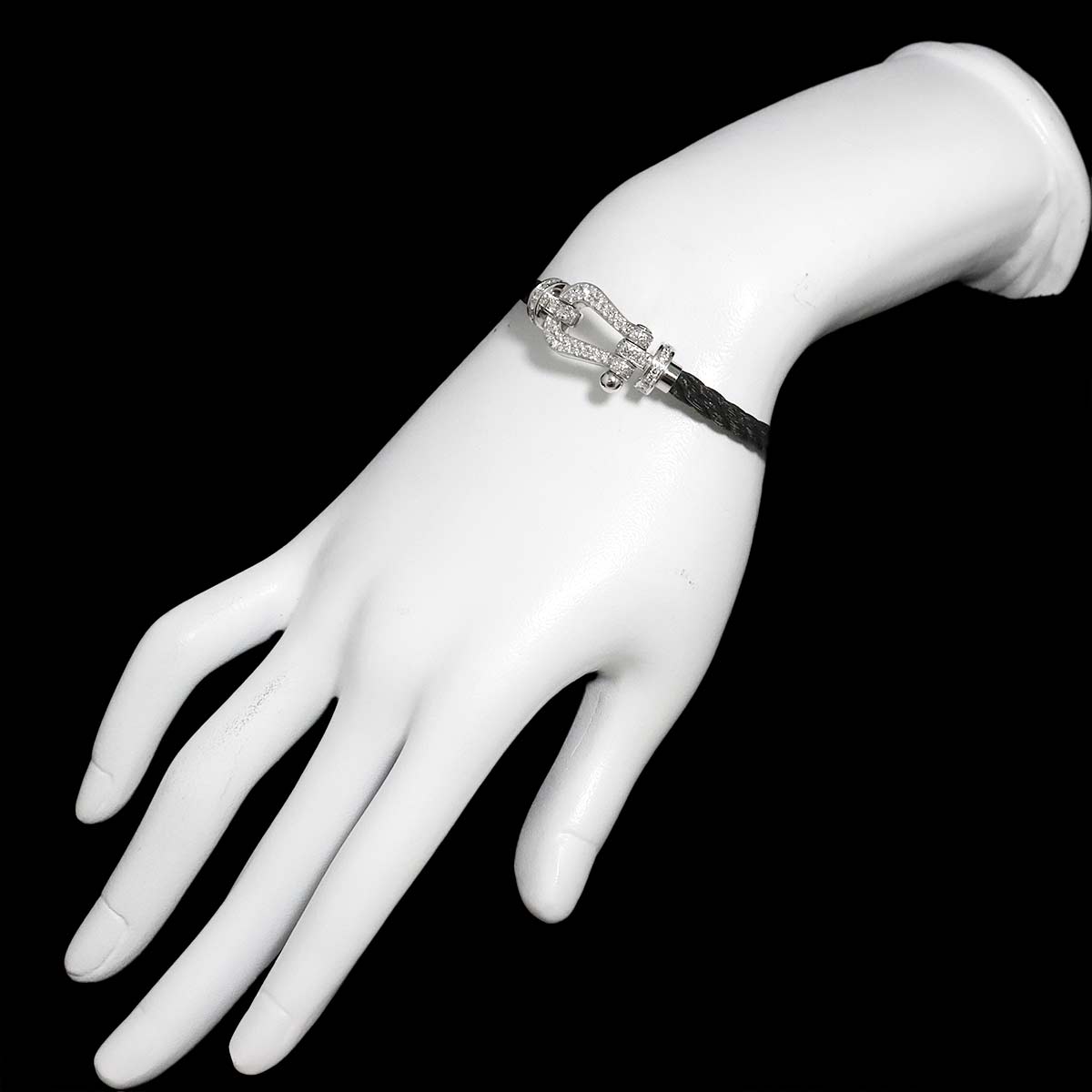 Force 10 LM Diamond Bracelet 18K WG 750 Steel size17