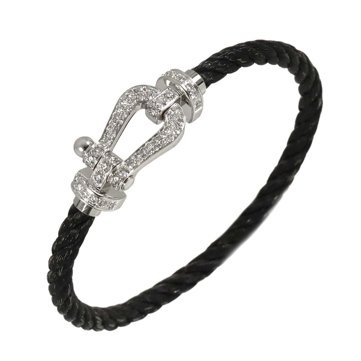 Force 10 LM Diamond Bracelet 18K WG 750 Steel size17
