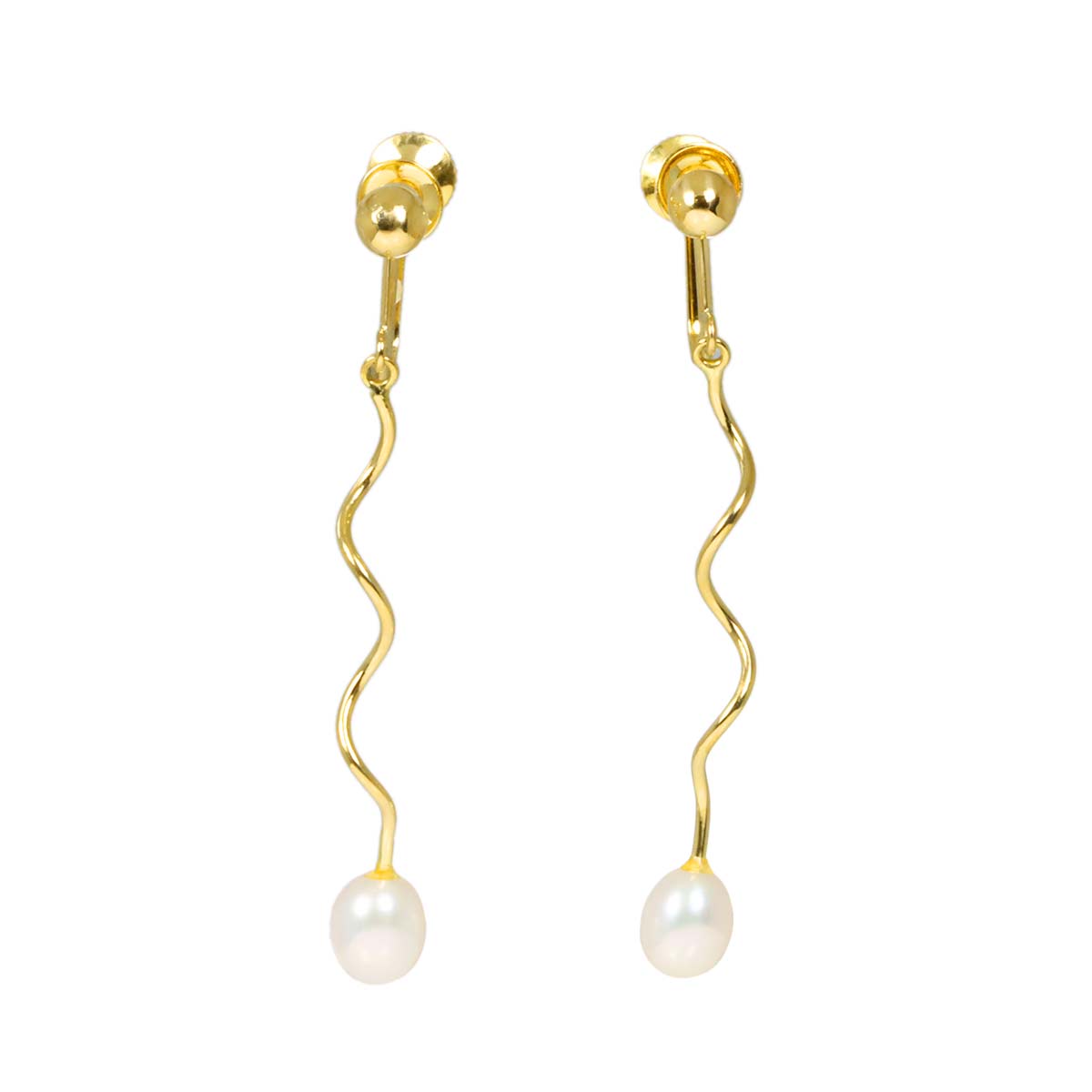 Freshwater cultured pearl 5.1mm Earrings 18K YG 750