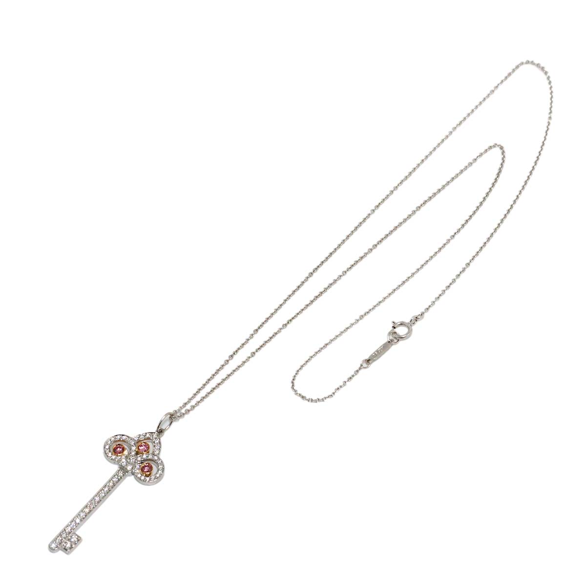 PinkDiamond Necklace Platinum 18K WG PG 750