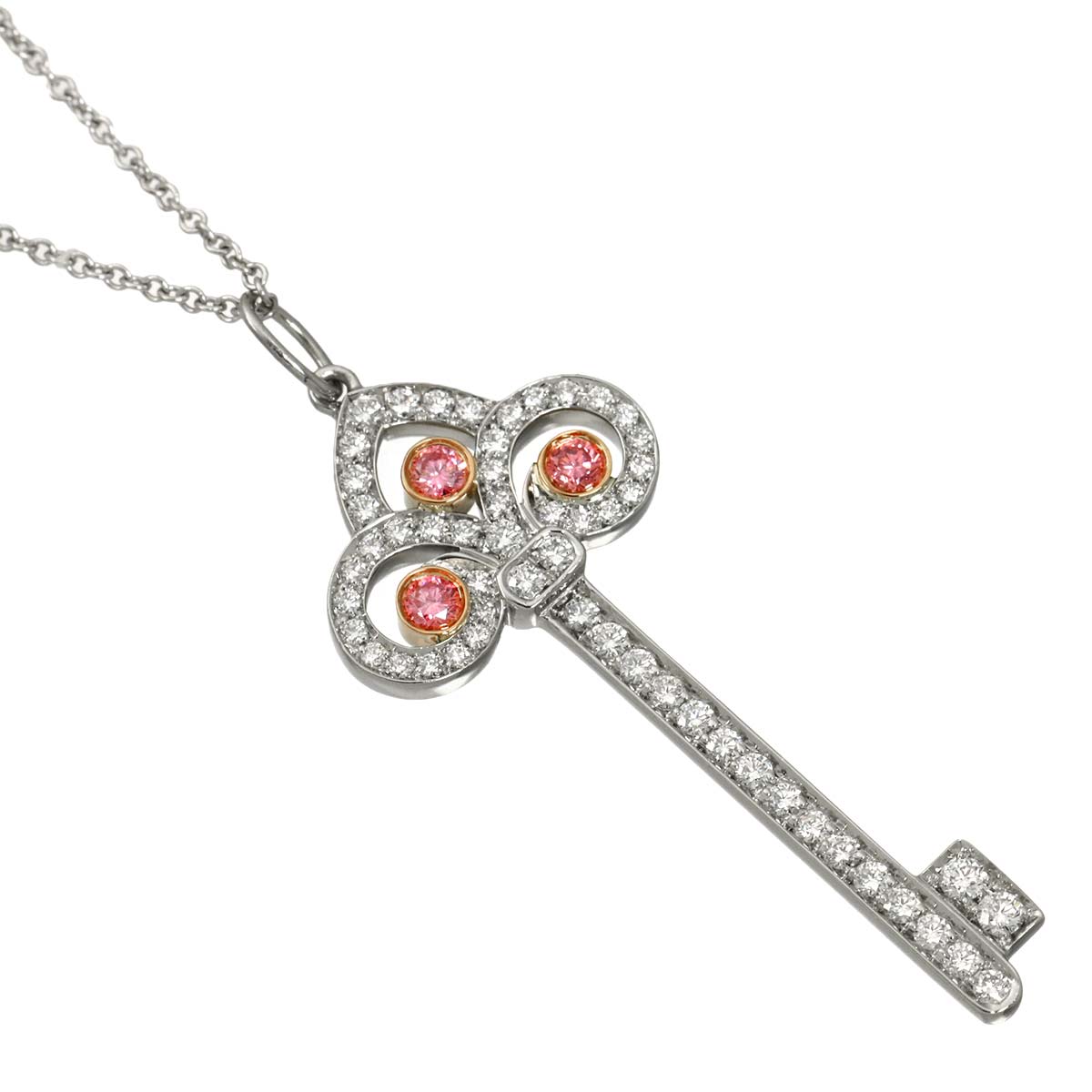 PinkDiamond Necklace Platinum 18K WG PG 750